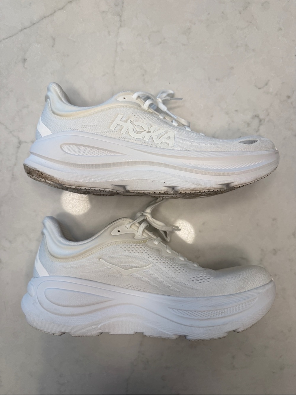 Hoka Bondi 9 Platform Running Shoes - White - Size 11 men's
